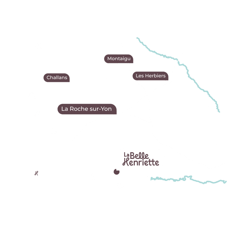 Carte des routes en Vendée avec villes principales