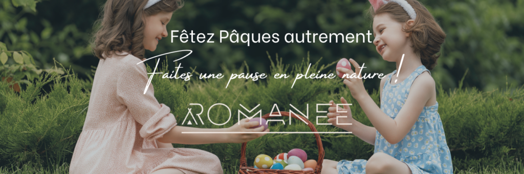 Enfants jouent avec œufs Pâques au jardin.